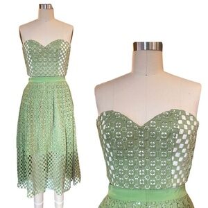 Tibi  Green Cropped Crochet Corset Size 2